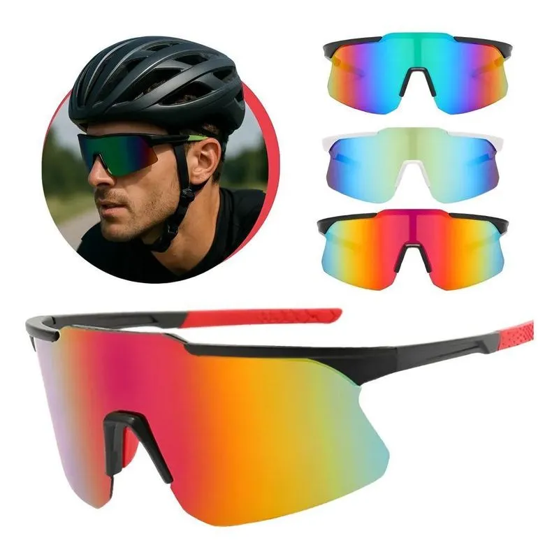 Óculos Esportivo Ciclismo Bike Corrida Branco Preto/azul