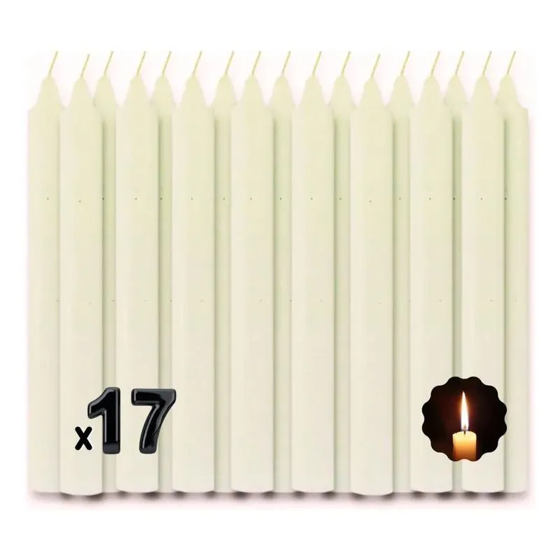 5x 17 Velas Vela Palito 18 Cm Branca E Colorida Fábr