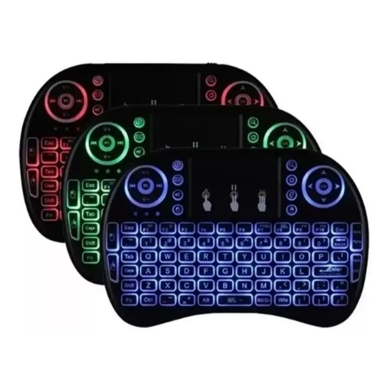 Mini Teclado Barato Wireless Bluetooth Touchpad Sem Fio Iluminado Teclado Preto
