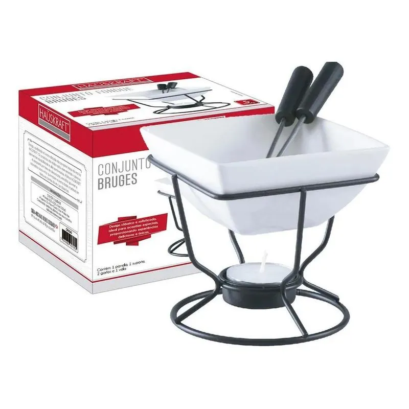 10x Conjunto Aparelho Kit Fondue C/5 Peças Chocolate E Quei