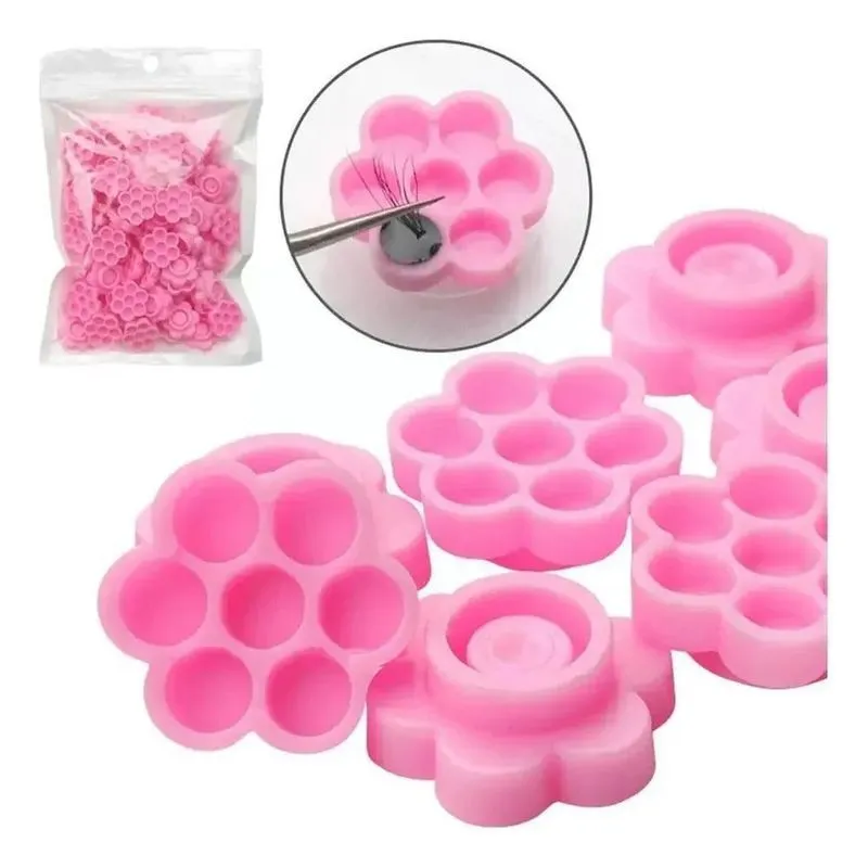 2x 100 Batoques Para Alongamento Cílios Flor Fan Volume Russ