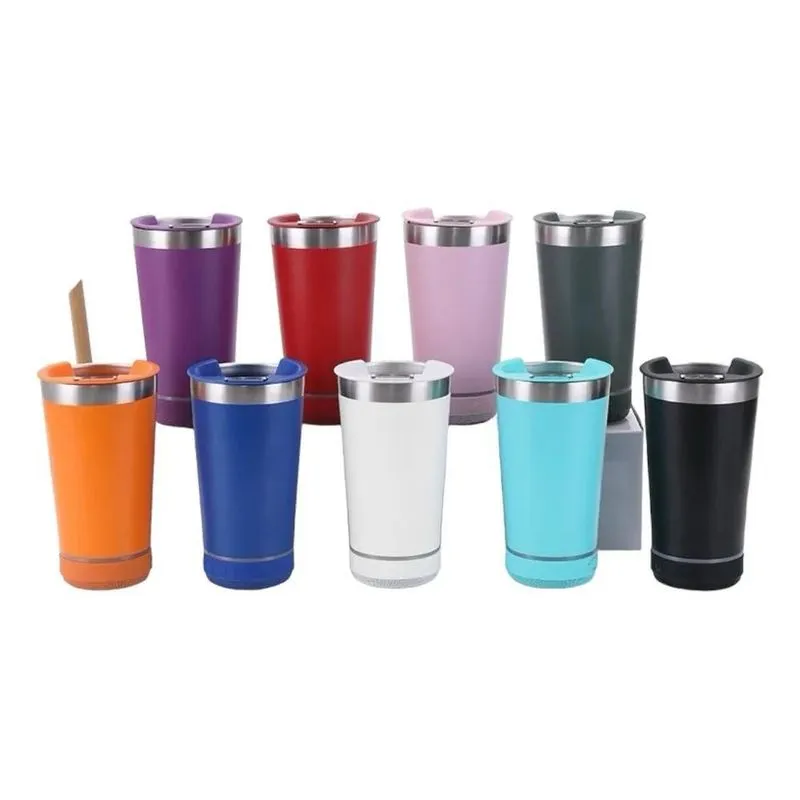 3x Copo Termico Bluethooth Toca Musica 420ml Musical Cores