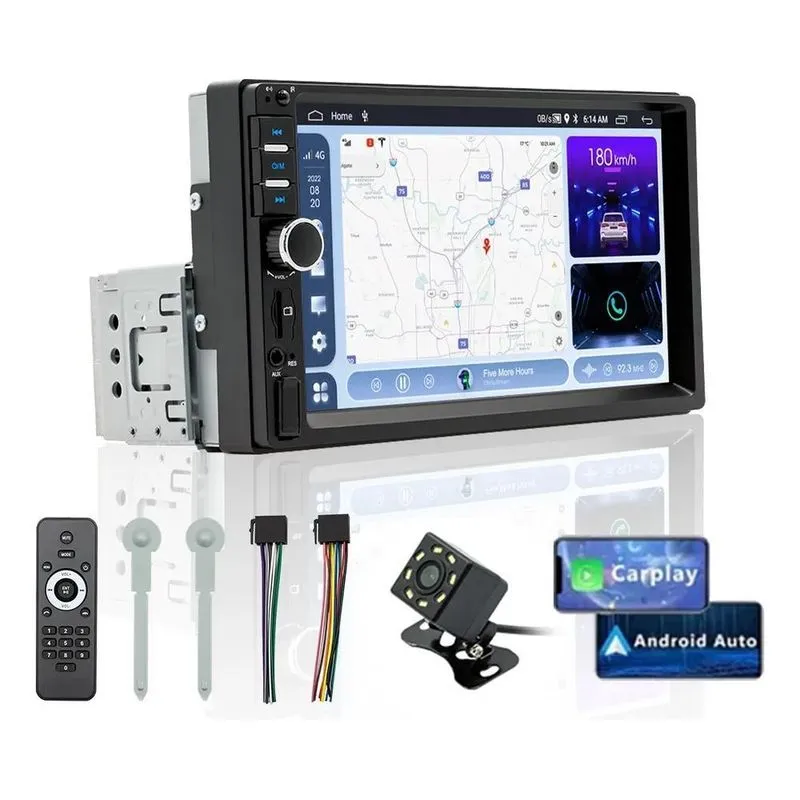2x Central Multimidia Universal 1 Din Androidauto Carplay Mp