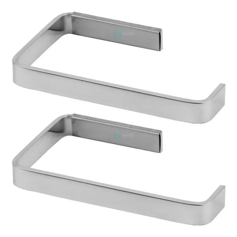 02 Papeleiras Inox Quadrada Porta Papel Higiênico Banheiro