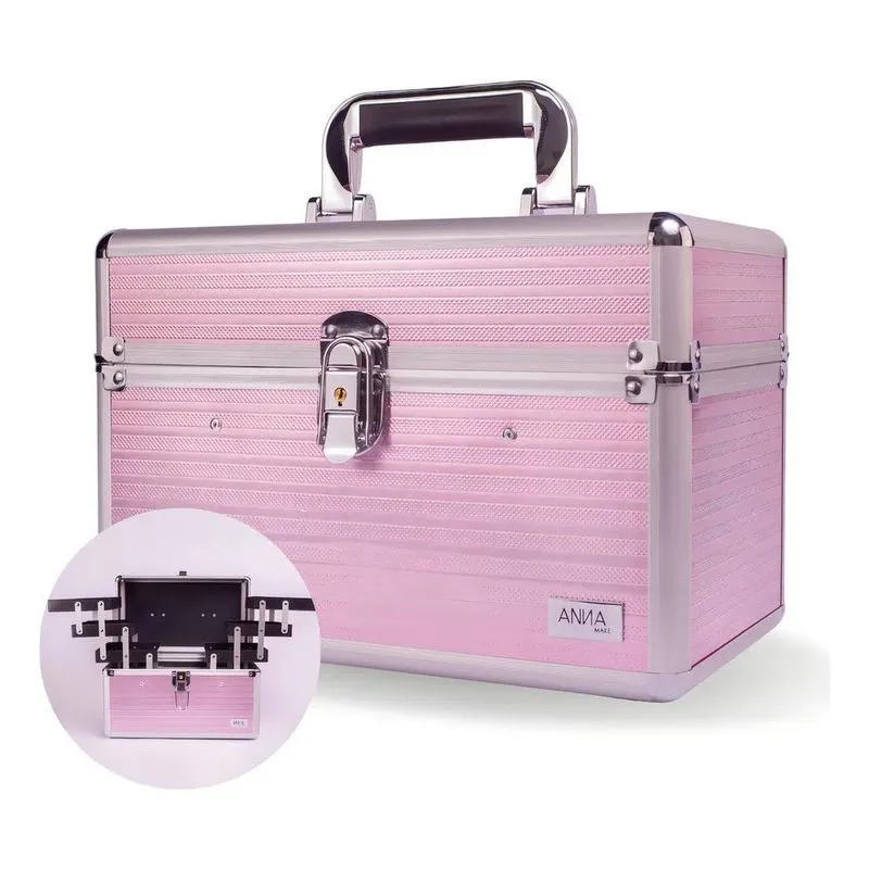 3x Maleta De Maquiagem Profissional Anna Make R210 Vazia Cor