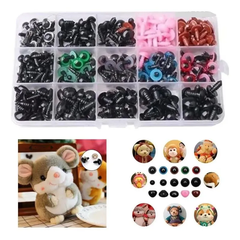 3x Kit Olho E Nariz Para Pelucia E Amigurumi Colorido 280 Pe
