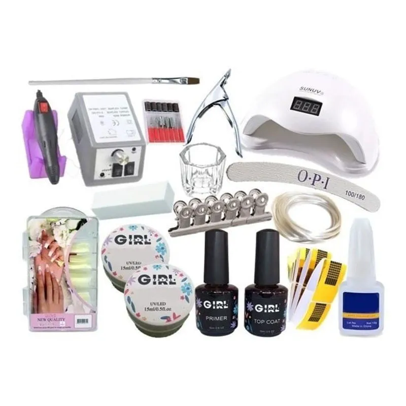 Kit Unha Mercedes Fibra Cabine Acrigel Top Primer