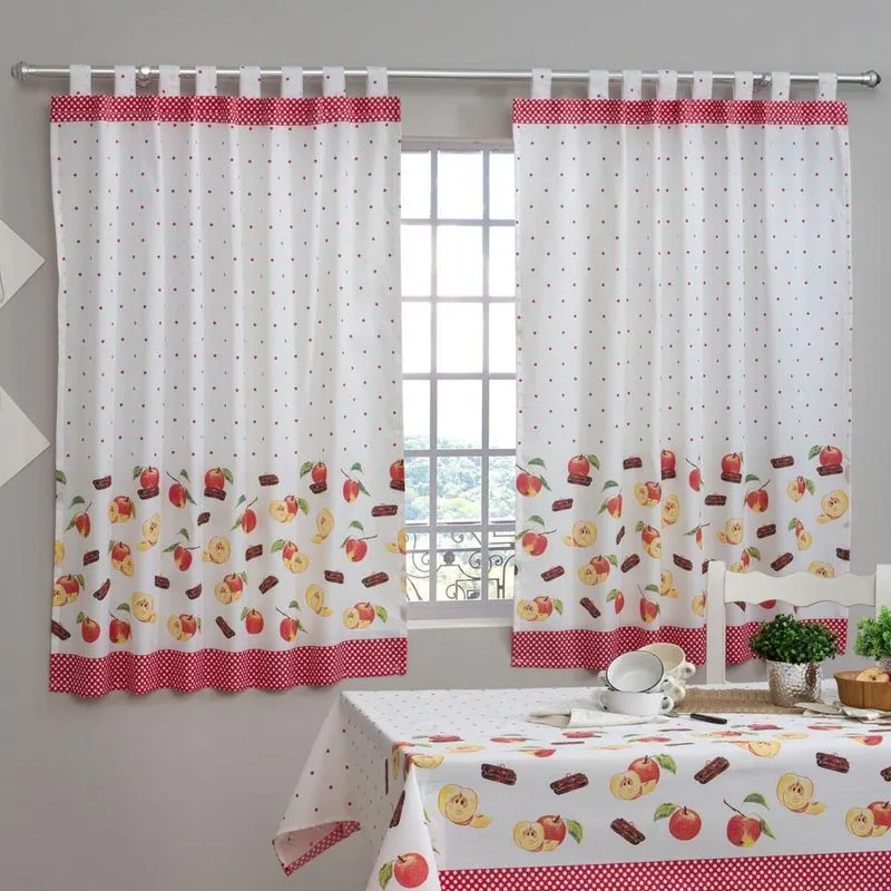 Cortina Para Cozinha Maçã Canela Passante 2,00x1,50m Sultan