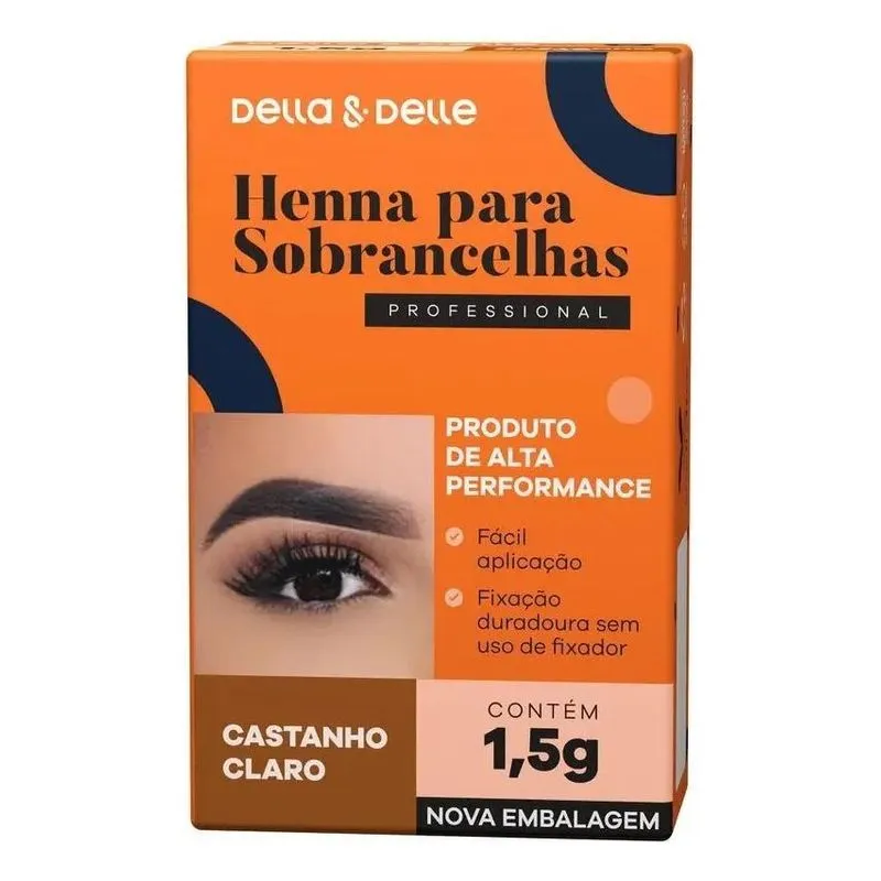 2x Henna Para Sobrancelha Della E Delle Profissional 1,5g