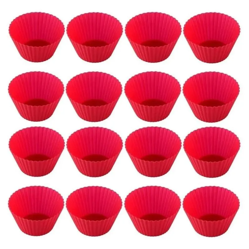 10x 12 X Formas Silicone Cupcake Muffin Pão De Queijo Mini