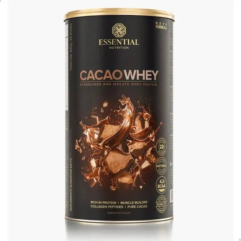 10x Cacao Whey Hidrolisado E Isolado Sabor Chocolate Da Ess