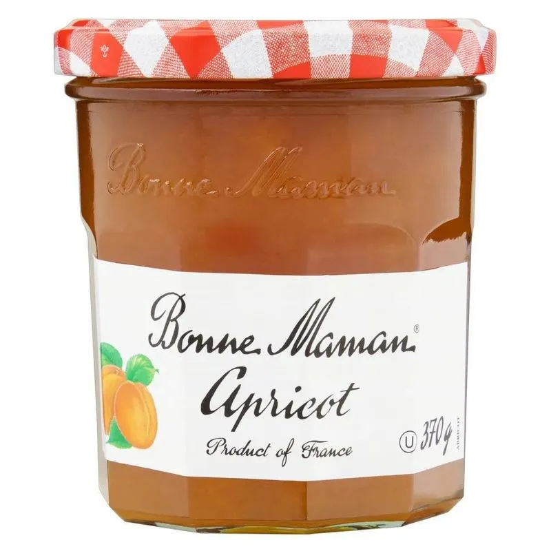 5x Bonne Maman Geléia Damasco Em Vidro Sem Glúten 370g