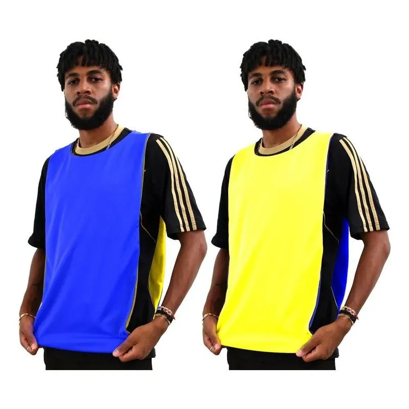 Colete Masculino Futebol Dupla Face Esportivo 5 U Amarelo Az