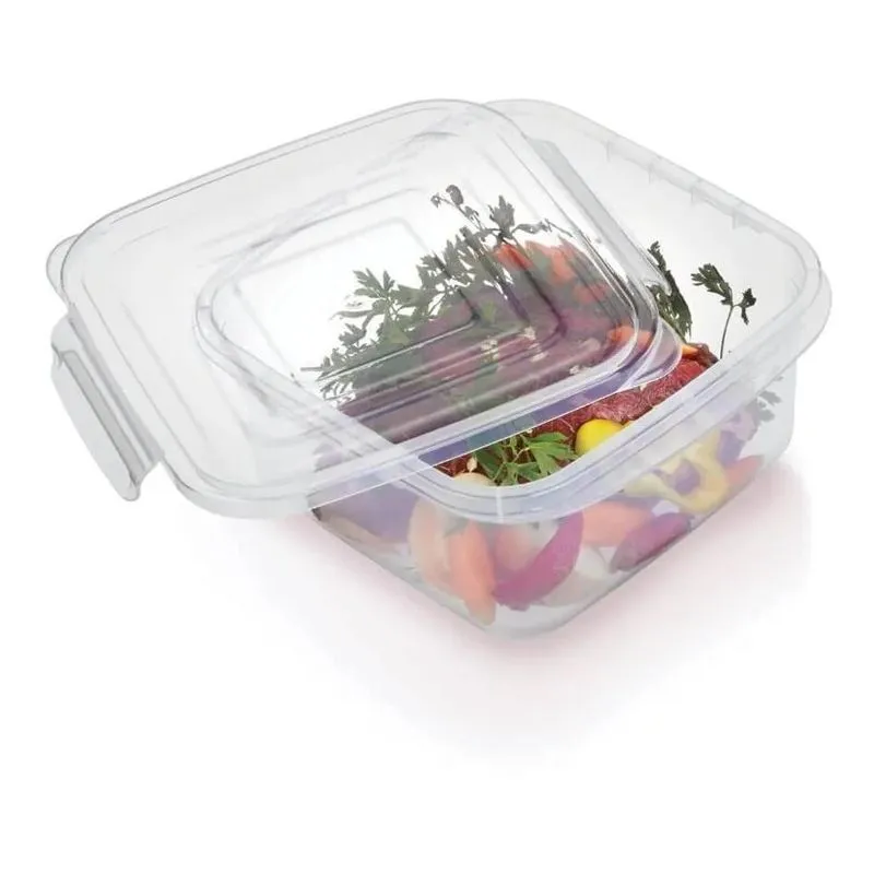 2x Pote Quadrado Extra Grande Com Travas 3,7 Litros