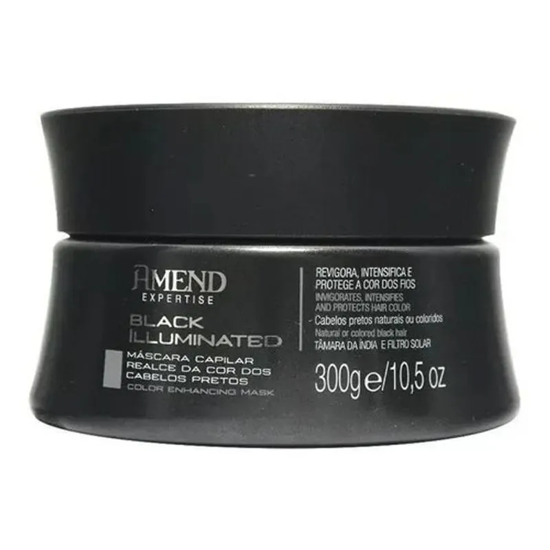 3x Máscara Amend Cabelos Pretos Black Illuminated 300g