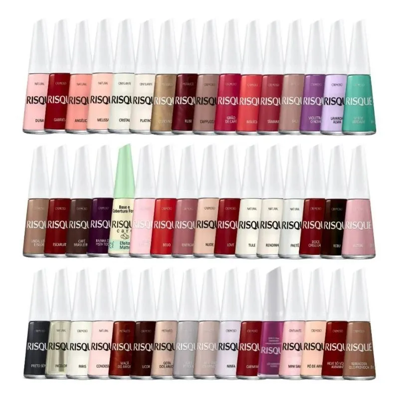 10x Kit 30 Esmaltes Risque Clássicos Mais Vendidos