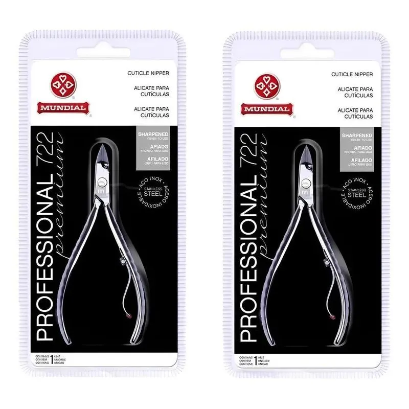 3x 2 X Alicate Inox Cutícula Premium Profissional 722 - Mund