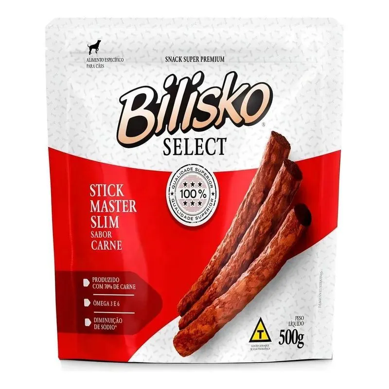 5x Bifinho Para Cães Palito Fino Sabor Carne 500g Bilisko Fu