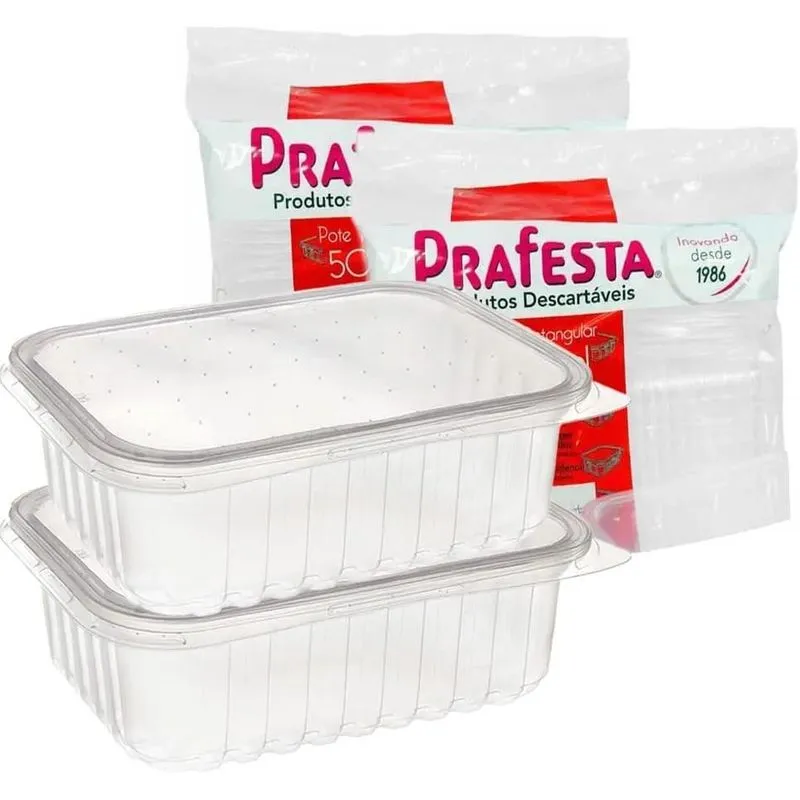 3x Marmita Embalagem Microondas Freezer 500ml Prafesta C/24u