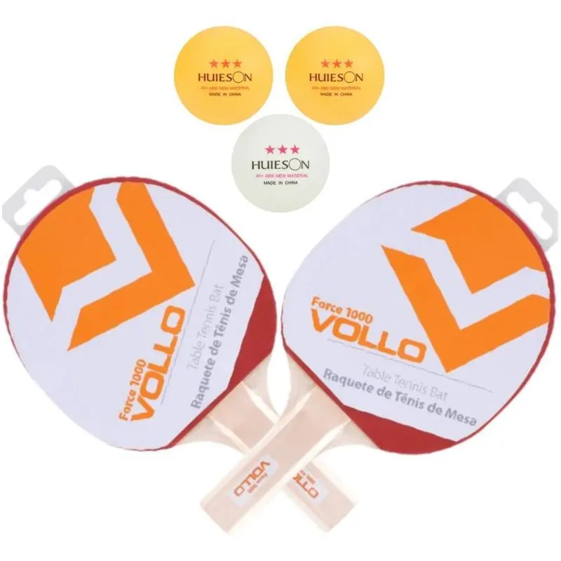 3x Kit Ping Pong Tênis De Mesa Vollo 2 Raquetes 3 Bola Origi