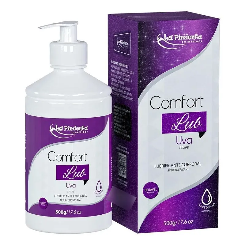 Lubrificante Intimo Base Dágua Sabor 500g Confort Lub Bi Uv