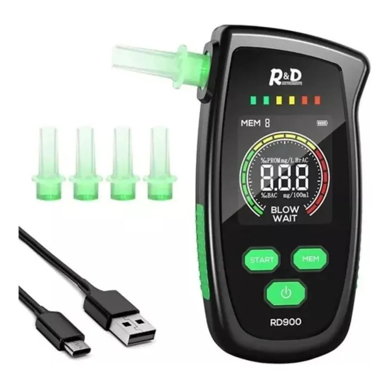 2x Bafômetro Digital Etilômetro Portátil Lcd 2.5in Medir Álc