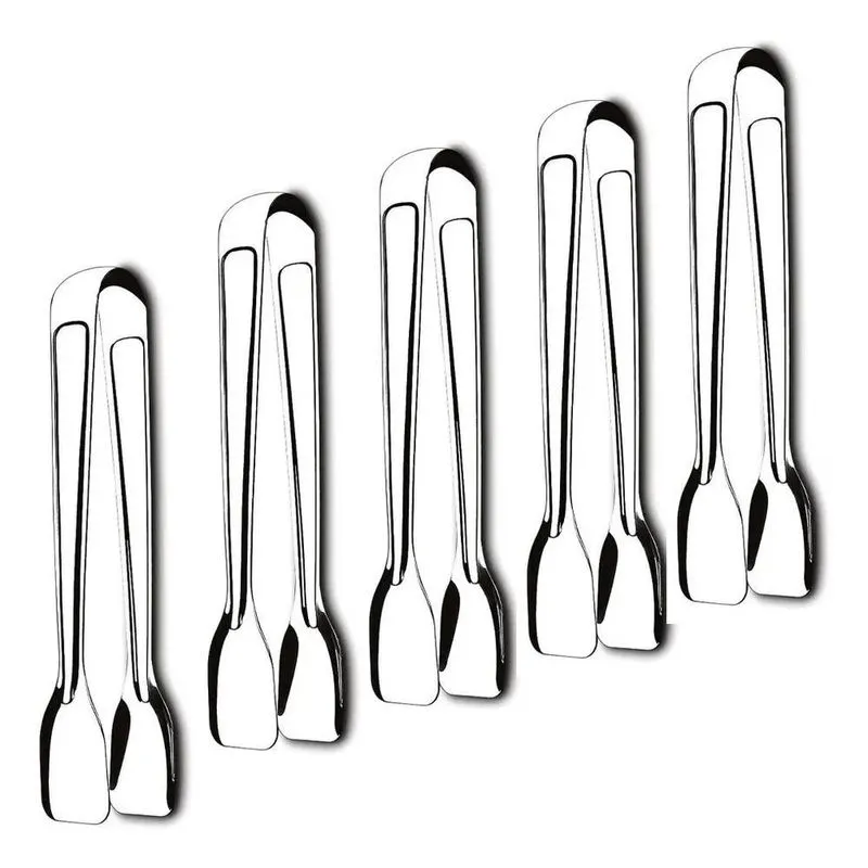 10x Kit 5 Pegadores De Salada Gelo Frios Salgado, Aço Inox