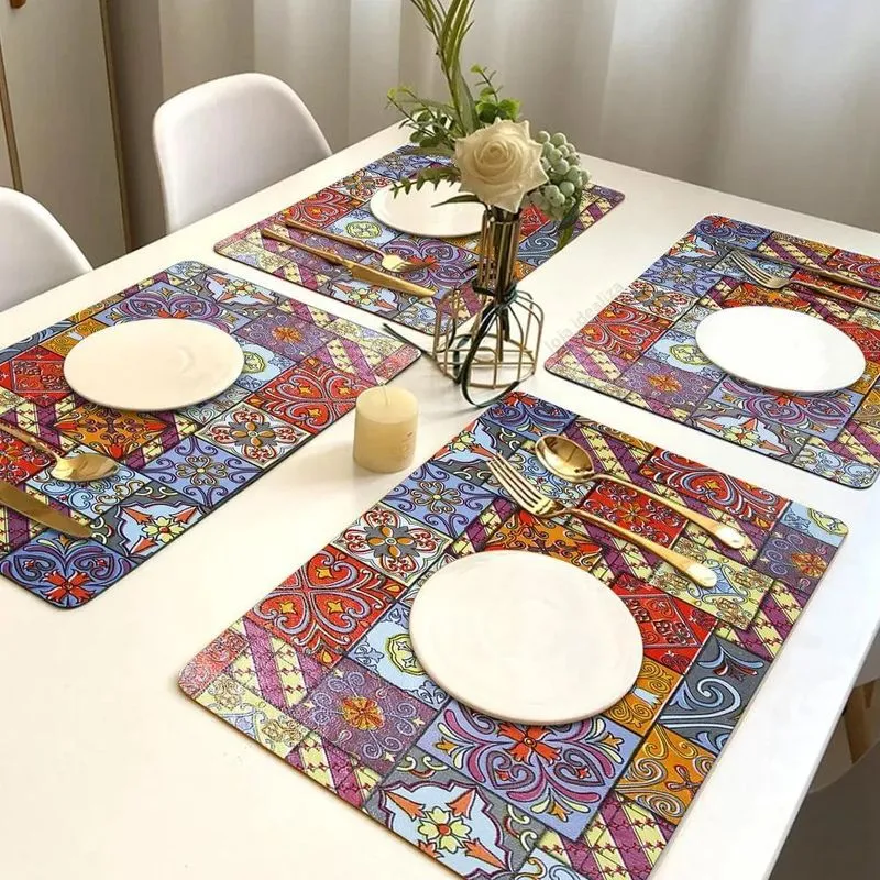 3x 6 Jogo Americano Português Decor Impermeável Pvc 6 Lugare