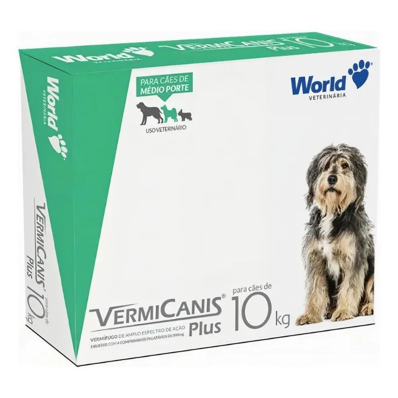 5x Vermífugo Vermicanis 800mg - Para Cães De Até 10kg - Worl