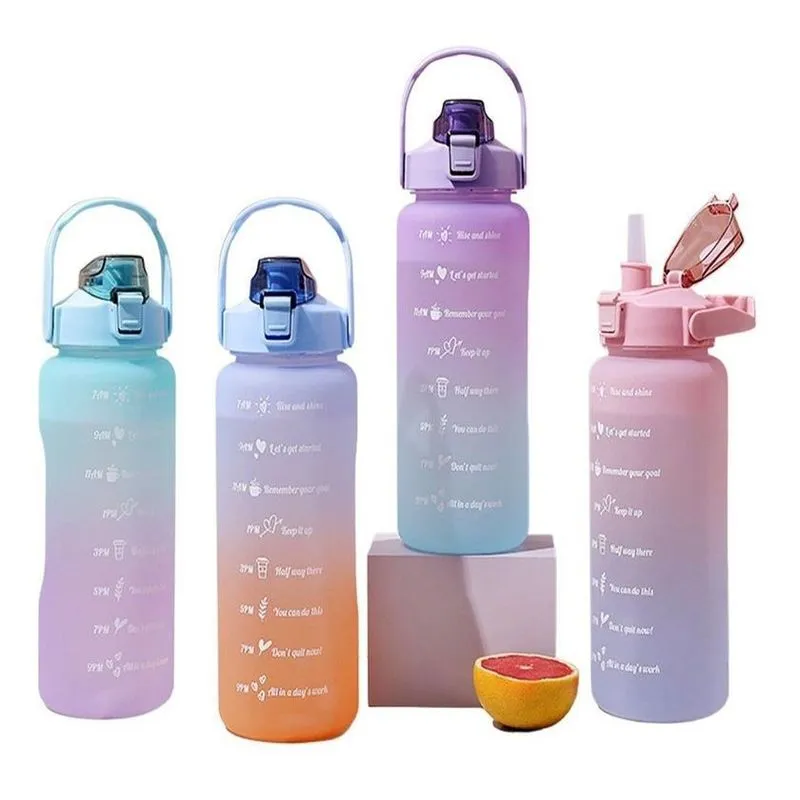 2 Garrafas Squeeze Colorida 2l E 900ml Academia Escola