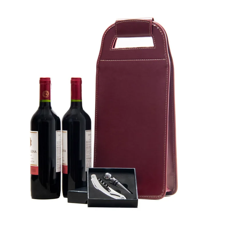 Bolsa Porta Garrafas Com Kit Vinho 2 Peças Incorpast