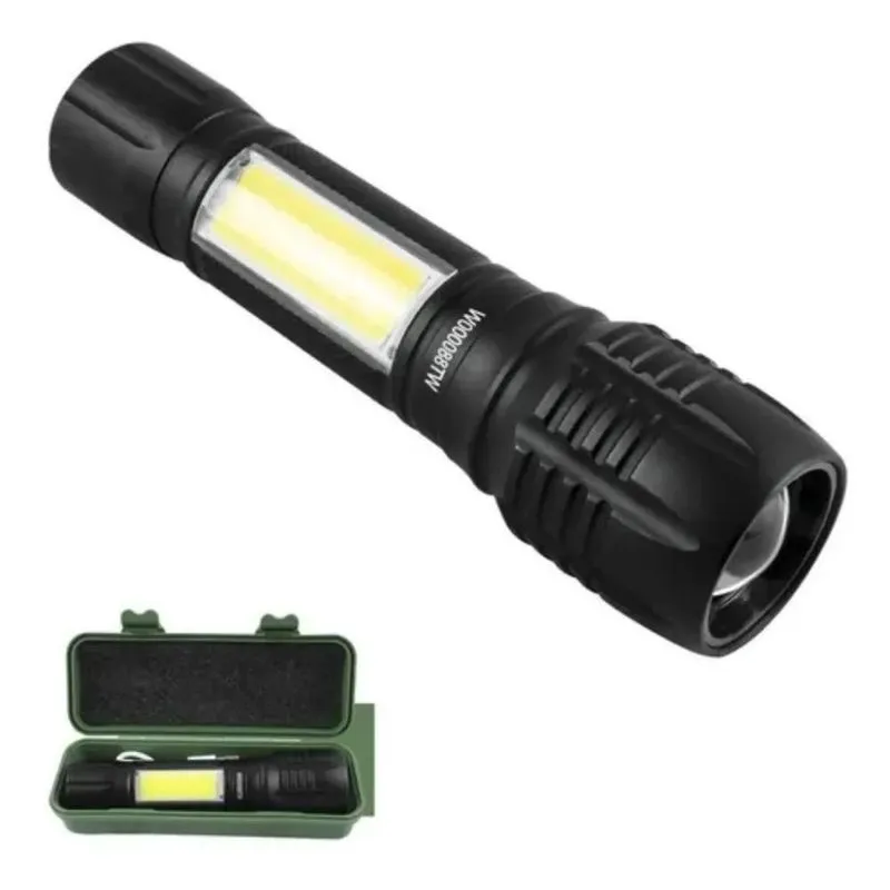 2x Lanterna Farolete Led Super Potente Recarregável Tática P