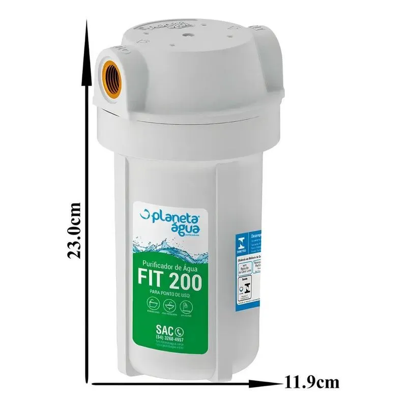 10x Purificador De Água Filtro Planeta Água Fit 200 Rosca 1