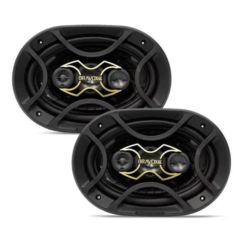 3x Par Alto Falante Bravox 6x9 B4x69 Gold 140w Rms Quadriaxi