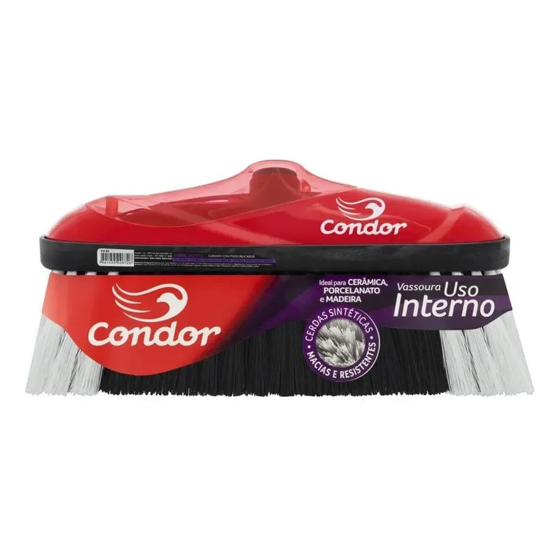 2x Vassoura Cerdas Sintéticas Interna Varre Muito Condor