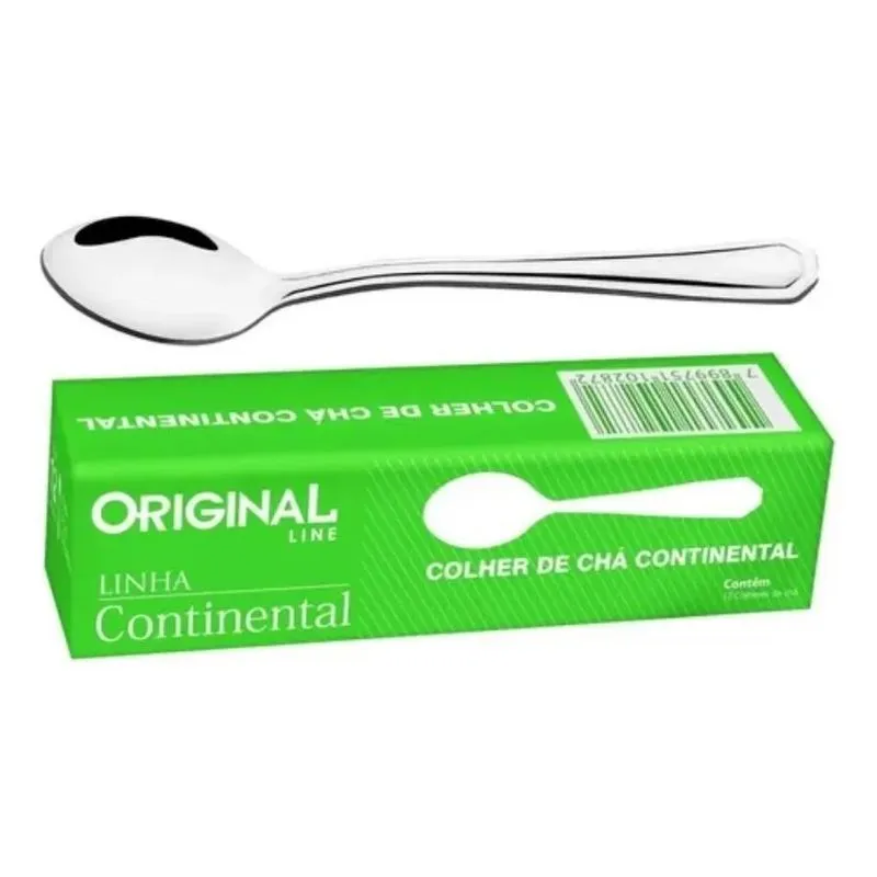 10x Conjunto De Colheres Chá Inox 12pçs - Talheres Cor Prat