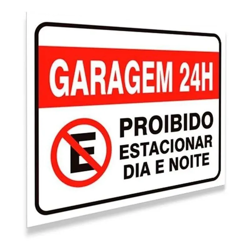 3x Placa Proibido Estacionar Carro Garagem - Grande 30x40 Cm