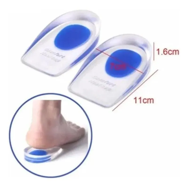 10x Genérica Palmilha Calcanheira Gel Silicone Ortopédica