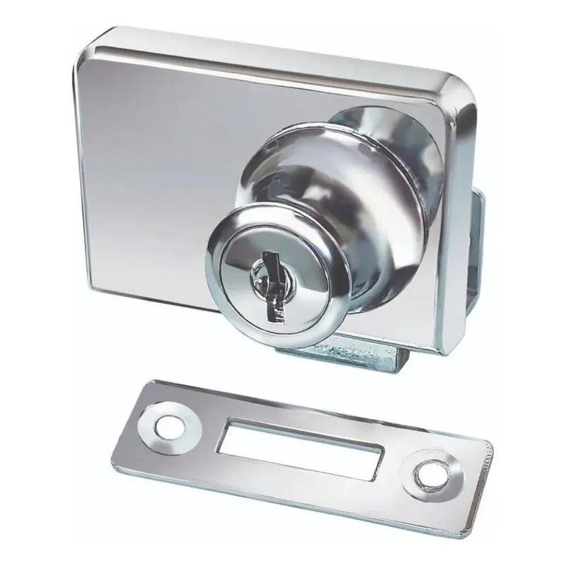 2x 1 Fechadura Dupla Vitrine Rack Com Pux. Para Porta De Vid