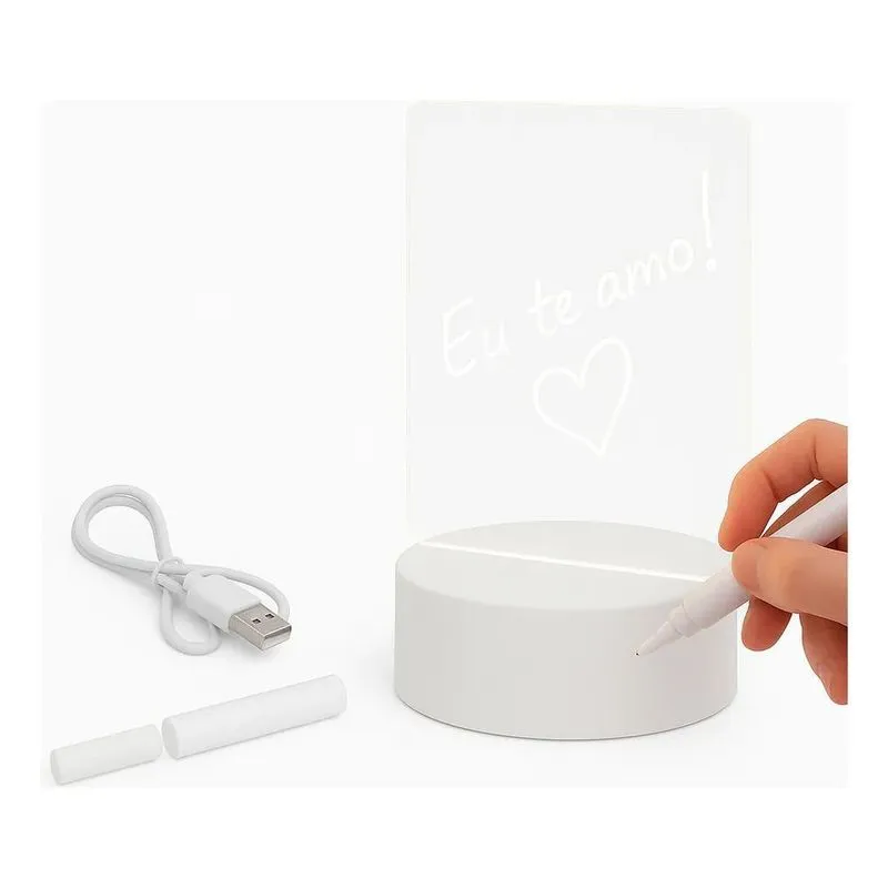 Luminaria Led Escrever De Caneta Lousa Quadro Mesa Anotacoes