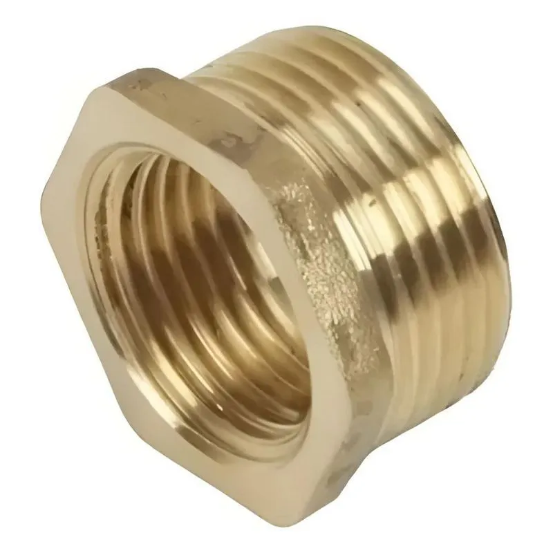 2x Bucha De Redução Em Metal 3/4 X 1/2 Latão Amarelo
