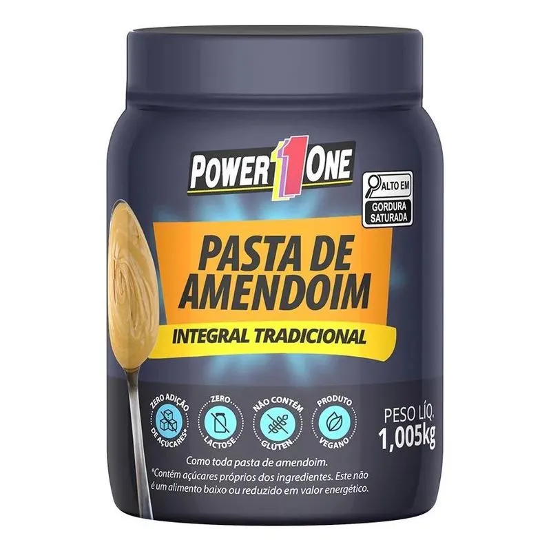 3x Pasta De Amendoim Integral Power One 1 Kg