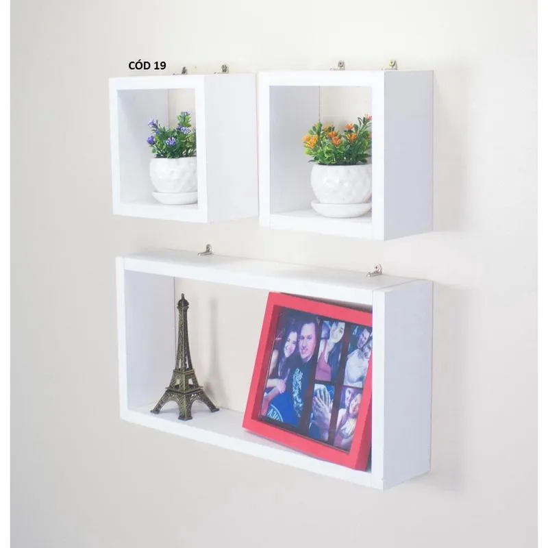 Kit 3 Nichos Branco Tx Prateleira Sala Quarto Banheiro