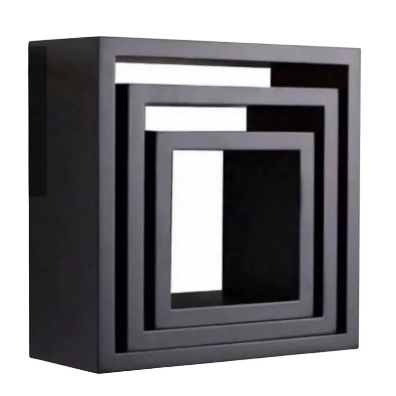 Trio Nicho preto Mdf Ou Mdp Decorativo Quadro Sala