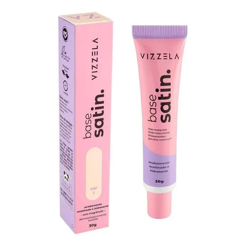5x Base Líquida Satin Vizzela Vegana Pele Radiante