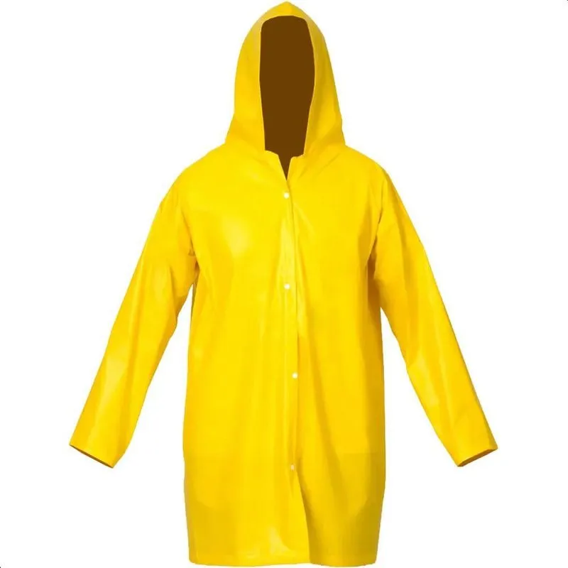 Capa De Chuva Impermeável Com Capuz Pvc Forrado Resistente