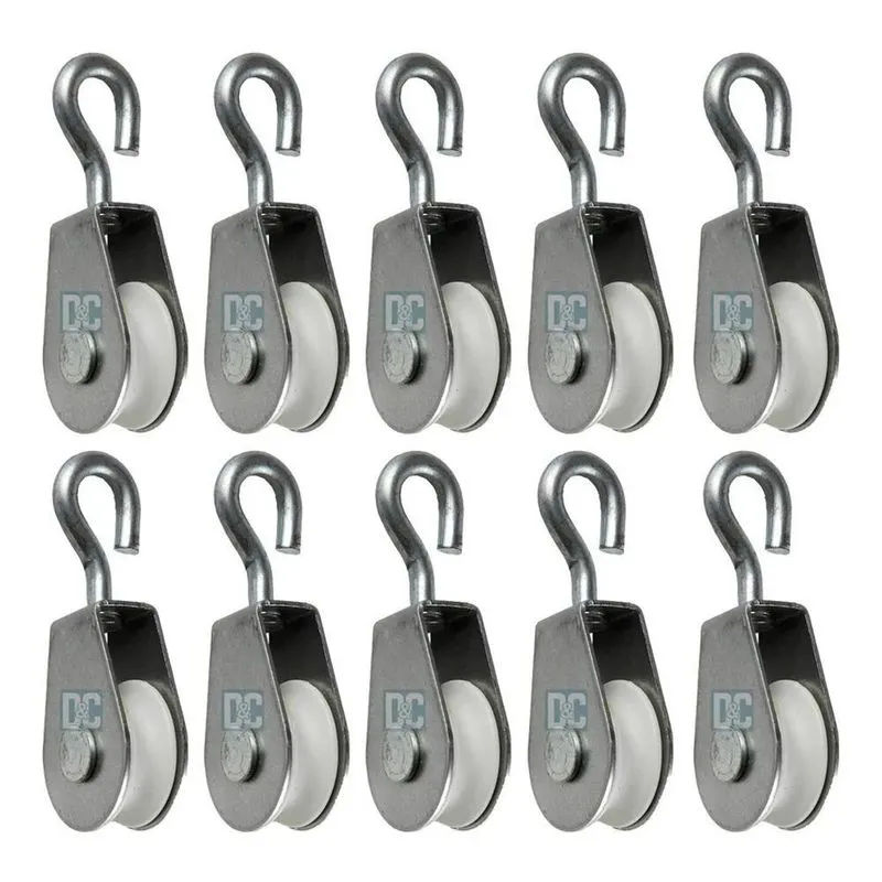 3x Roldana 2cm Para Varal Metal Com Plastico Com Gancho 10pç