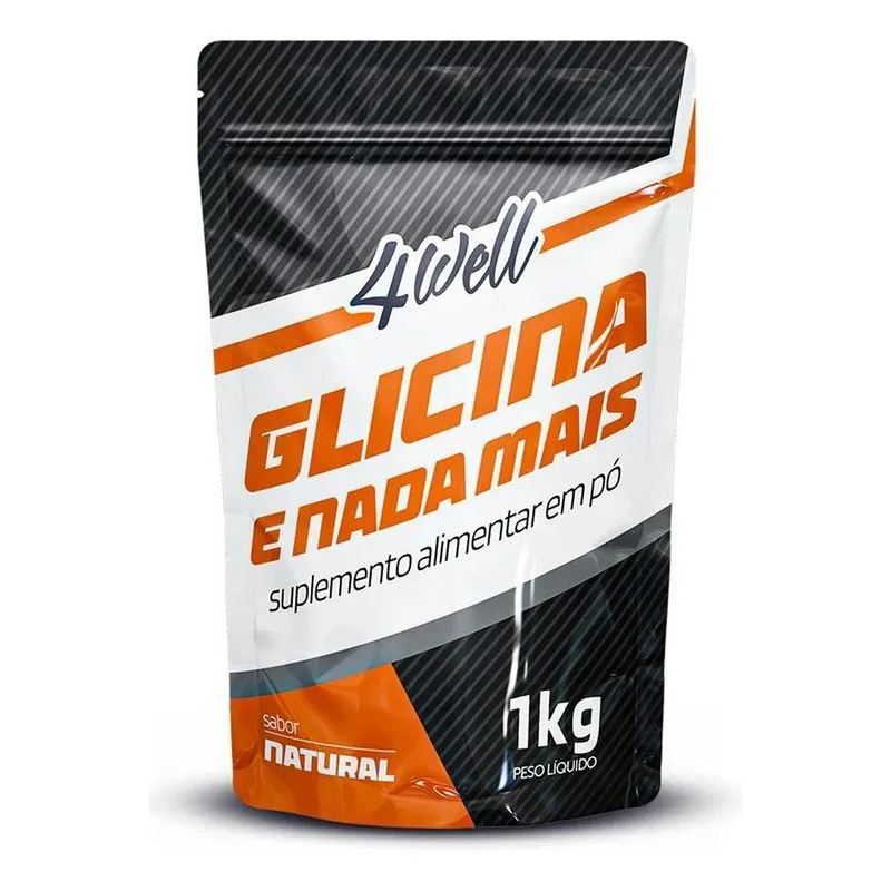 10x Glicina 1kg 4well 100% Pura Sabor Natural