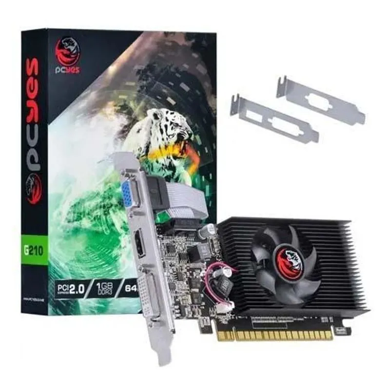 Placa De Video Geforce Nvidia G210 1gb Ddr3 - 64 Bits Pc Yes