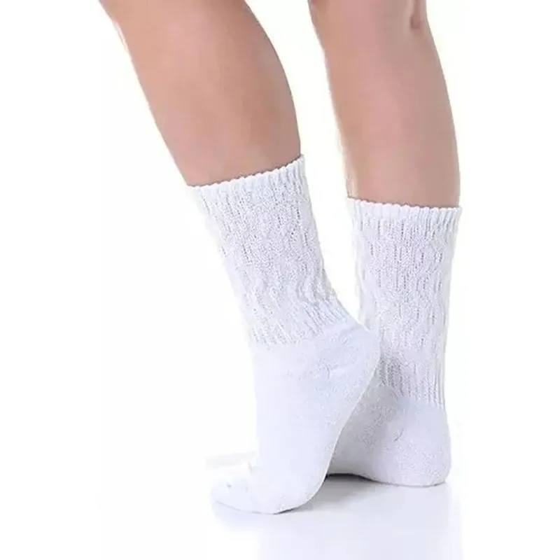 Kit 6 Pares Meias Aeróbica Yoga Feminina Brancas Academia